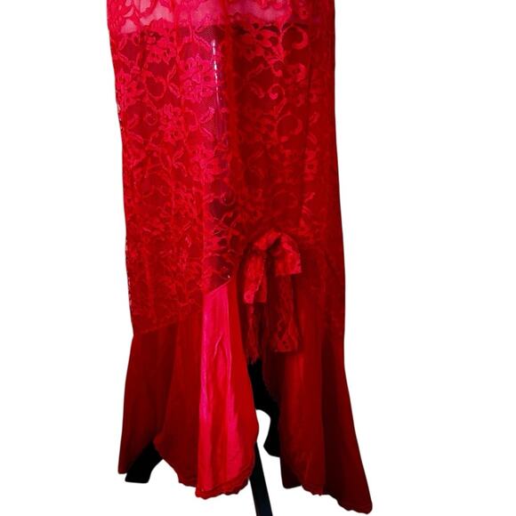 Vintage Red Lace Nightgown The International Boutique – Made in USA – Size 1X - Picture 6 of 11